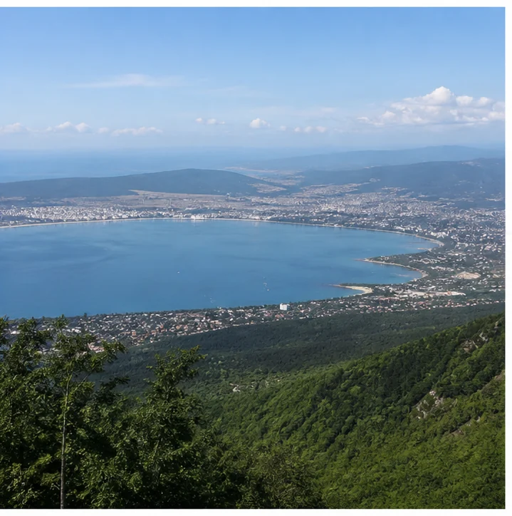 Панорама Геленджикской бухты с Маркотхского хребта